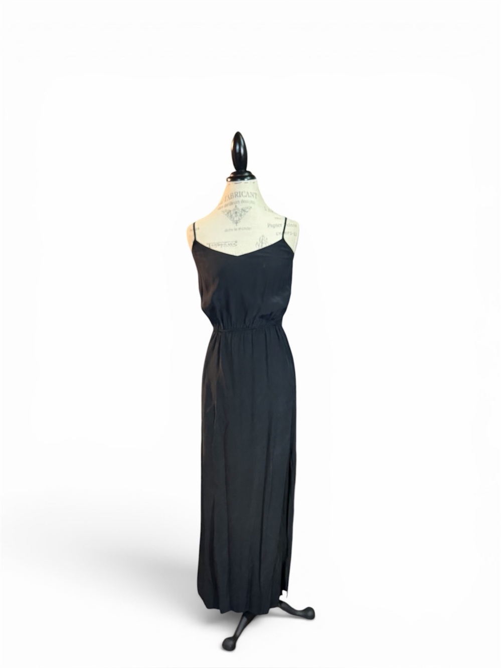 Barneys New York Black Silk Maxi Dress Sz S